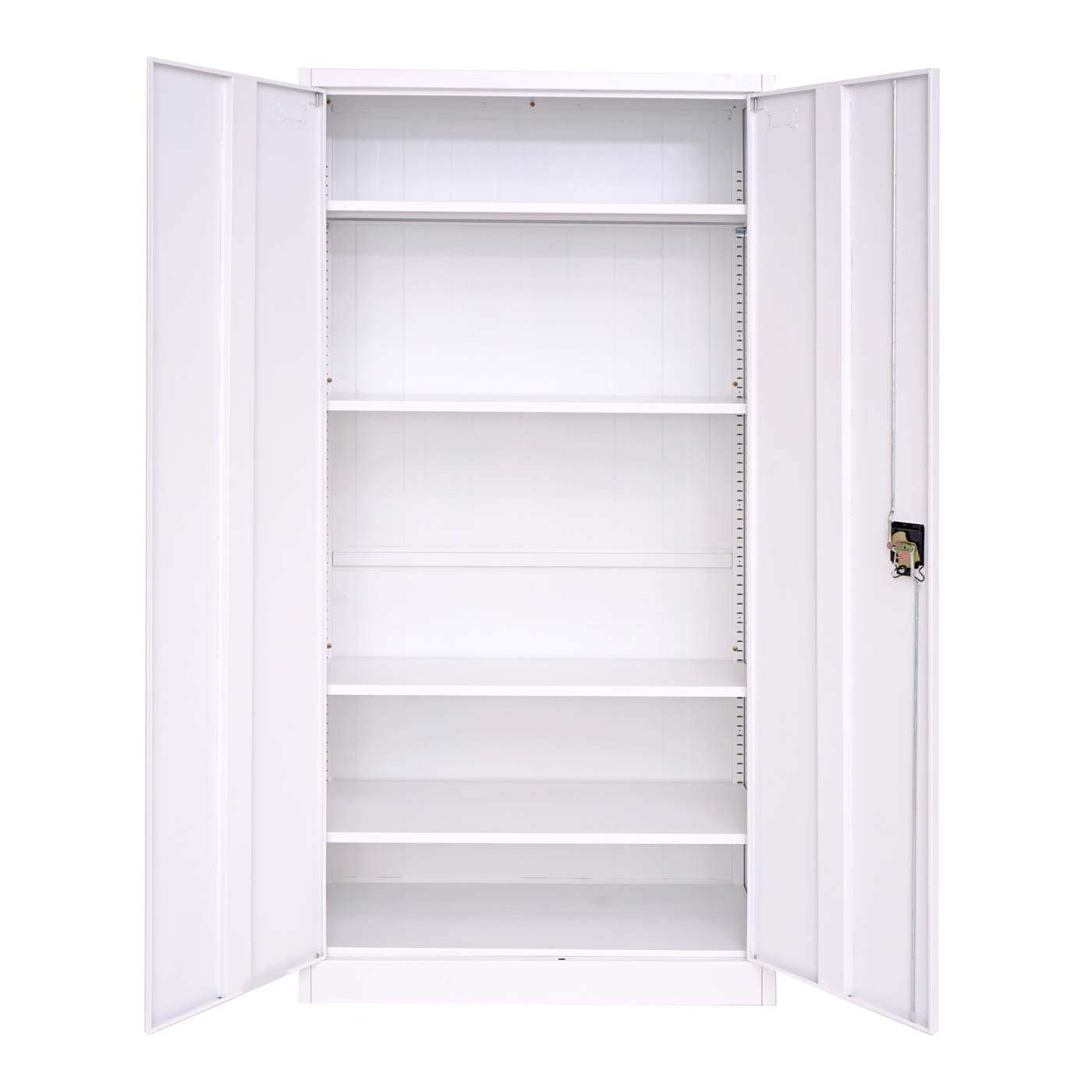 Dossierkast MCW-H17, stalen kast Kantoorkast Kast, 2 deuren afsluitbaar metaal ~ 185x90x40cm wit