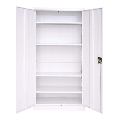 Dossierkast MCW-H17, stalen kast Kantoorkast Kast, 2 deuren afsluitbaar metaal ~ 185x90x40cm wit