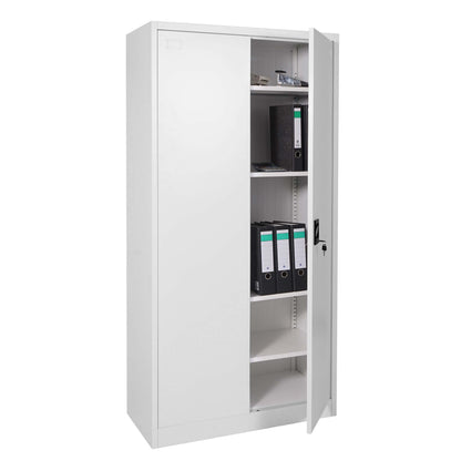 Dossierkast MCW-H17, stalen kast Kantoorkast Kast, 2 deuren afsluitbaar metaal ~ 185x90x40cm grijs