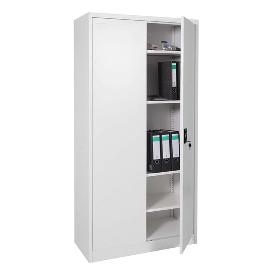 Dossierkast MCW-H17, stalen kast Kantoorkast Kast, 2 deuren afsluitbaar metaal ~ 185x90x40cm grijs