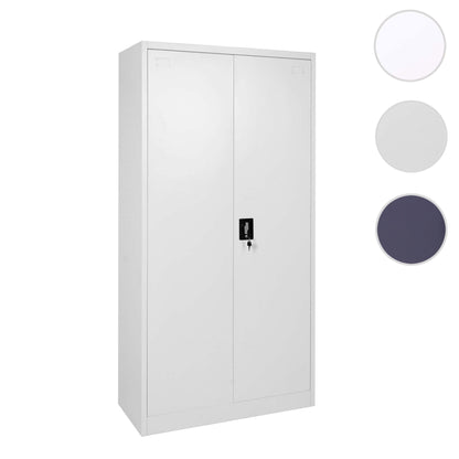 Dossierkast MCW-H17, stalen kast Kantoorkast Kast, 2 deuren afsluitbaar metaal ~ 185x90x40cm grijs