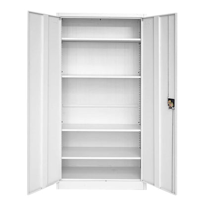 Dossierkast MCW-H17, stalen kast Kantoorkast Kast, 2 deuren afsluitbaar metaal ~ 185x90x40cm grijs