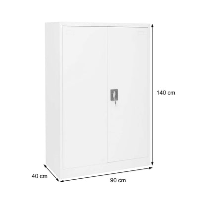 Archiefkast MCW-H17, stalen kast Kantoorkast Kast, 2 deuren afsluitbaar metaal ~ 140x90x40cm donkergrijs