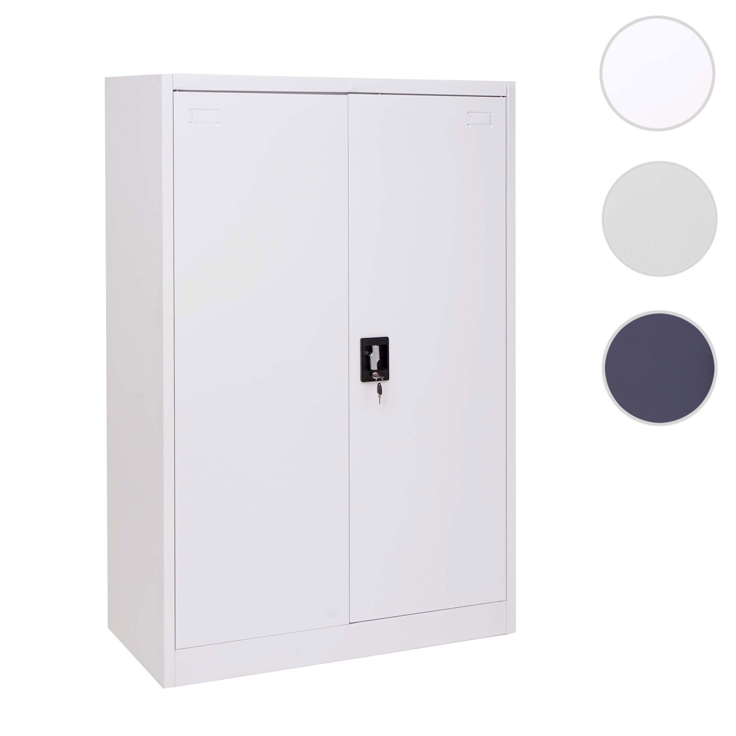 Dossierkast MCW-H17, stalen kast Kantoorkast Kast, 2 deuren afsluitbaar metaal ~ 140x90x40cm wit