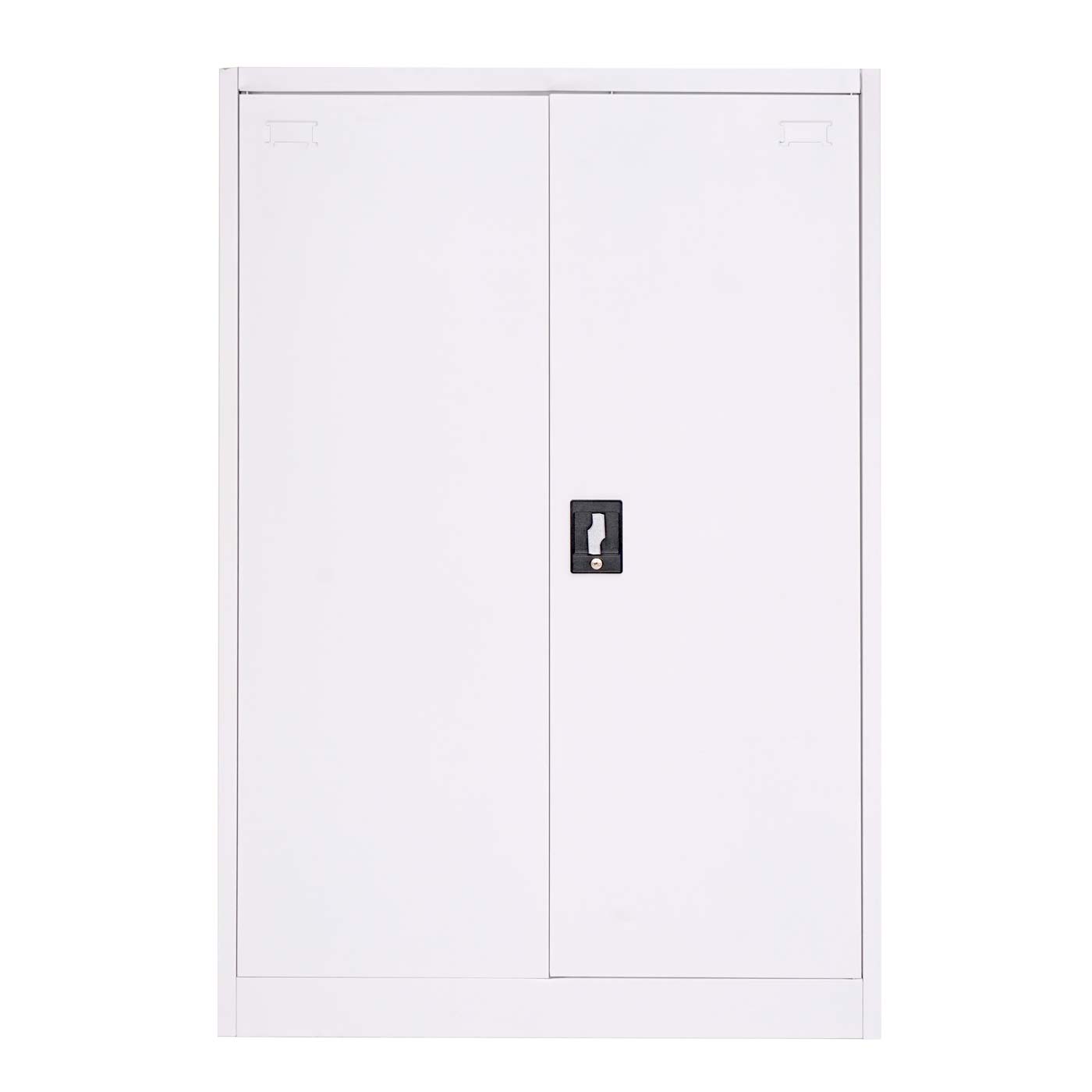 Dossierkast MCW-H17, stalen kast Kantoorkast Kast, 2 deuren afsluitbaar metaal ~ 140x90x40cm wit