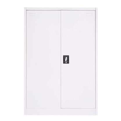 Dossierkast MCW-H17, stalen kast Kantoorkast Kast, 2 deuren afsluitbaar metaal ~ 140x90x40cm wit