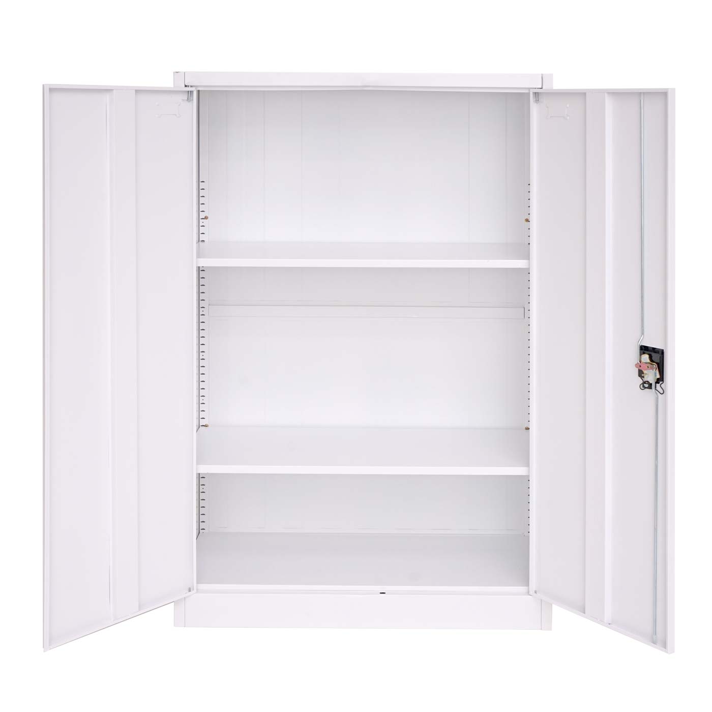 Dossierkast MCW-H17, stalen kast Kantoorkast Kast, 2 deuren afsluitbaar metaal ~ 140x90x40cm wit