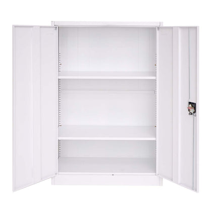 Dossierkast MCW-H17, stalen kast Kantoorkast Kast, 2 deuren afsluitbaar metaal ~ 140x90x40cm wit