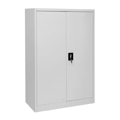 Archiefkast MCW-H17, stalen kast Kantoorkast Kast, 2 deuren afsluitbaar metaal ~ 140x90x40cm grijs