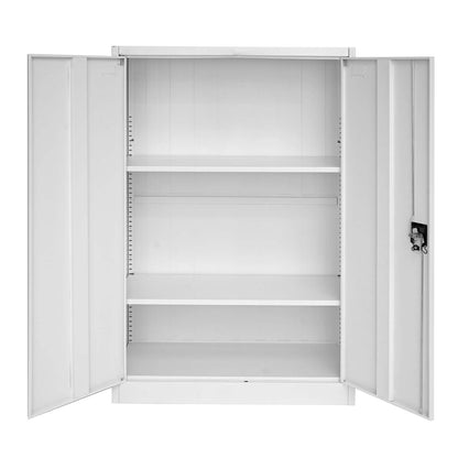 Archiefkast MCW-H17, stalen kast Kantoorkast Kast, 2 deuren afsluitbaar metaal ~ 140x90x40cm grijs