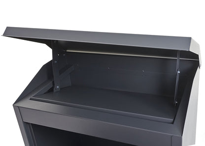 XXL brievenbus MCW-H26, bedrijfsbrievenbus Brievenbus, afsluitbaar met poedercoating 52x44x25cm ~ antraciet-zwart