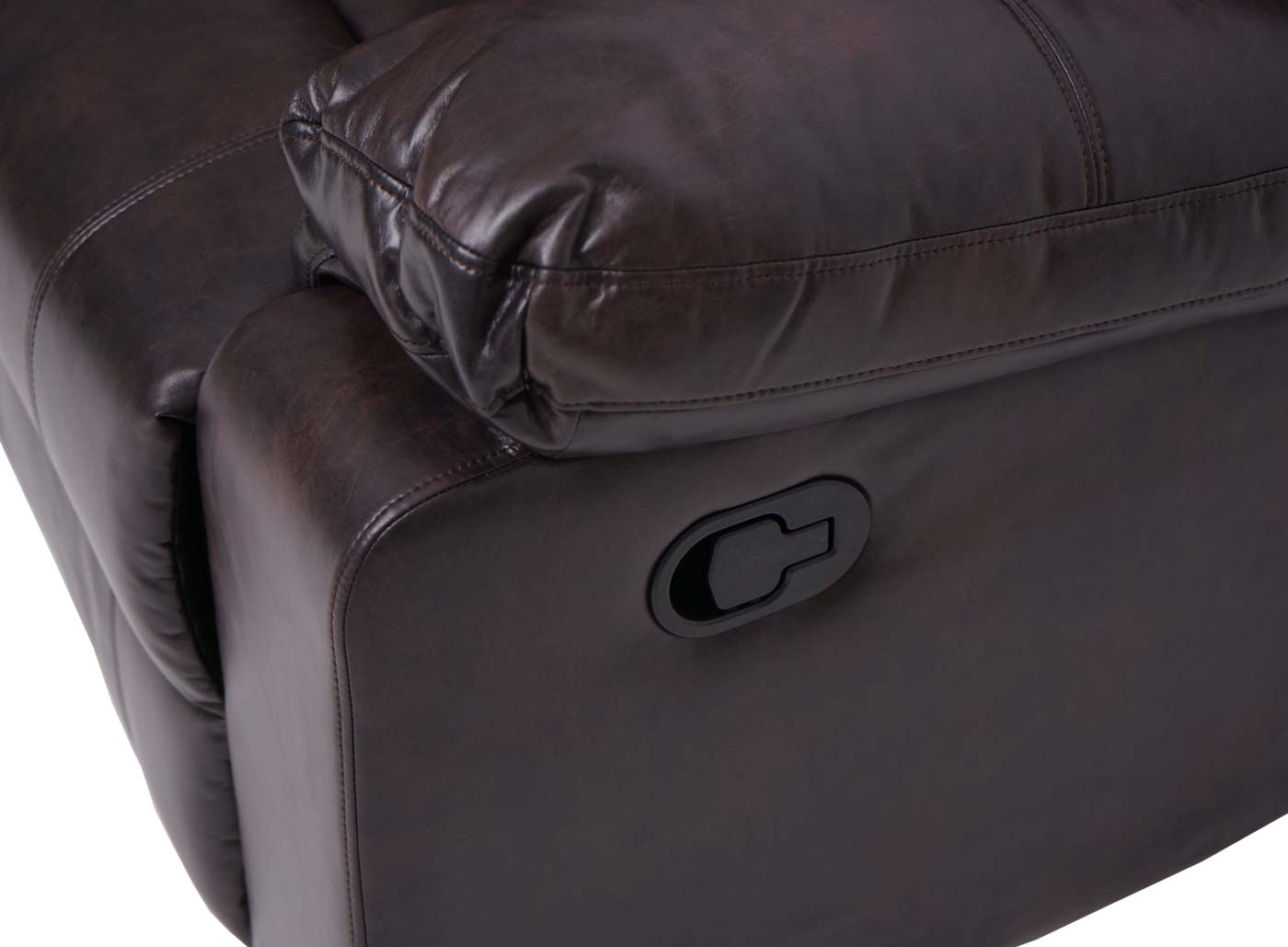 2-zits bioscoopfauteuil MCW-H29, relaxfauteuil TV-fauteuil 2-zits bank, bekerhouder Soft Touch kunstleer MVG ~ bruin