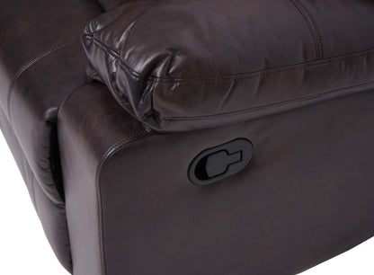 2-zits bioscoopfauteuil MCW-H29, relaxfauteuil TV-fauteuil 2-zits bank, bekerhouder Soft Touch kunstleer MVG ~ bruin