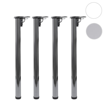 Set van 4 tafelpoten MCW-H34, voor bureau eettafel tafelonderstel, opvouwbaar 72cm ~ roestvrij staal look