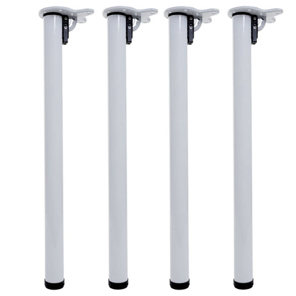 Set van 4 tafelpoten MCW-H34, voor bureau eettafel basis tafelframe, opvouwbaar 72cm ~ wit