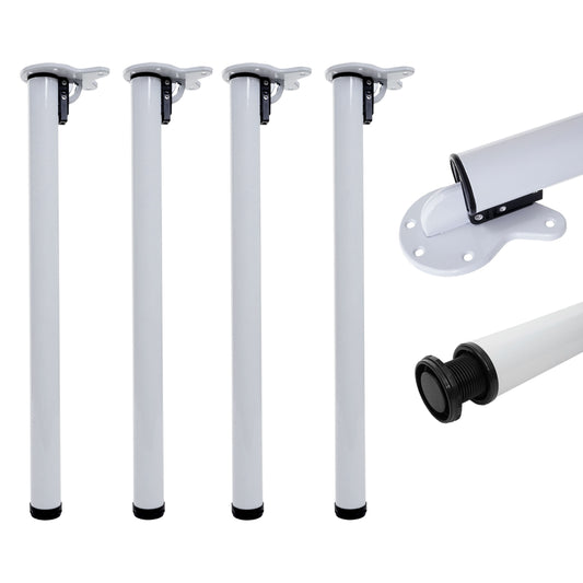 Set van 4 tafelpoten MCW-H34, voor bureau eettafel basis tafelframe, opvouwbaar 72cm ~ wit