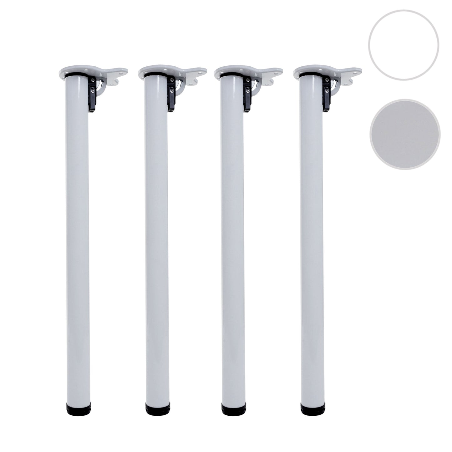 Set van 4 tafelpoten MCW-H34, voor bureau eettafel basis tafelframe, opvouwbaar 72cm ~ wit