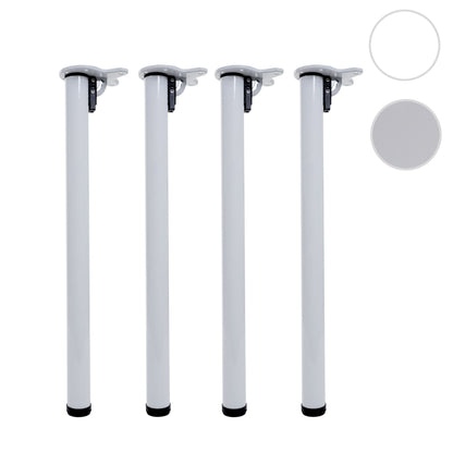 Set van 4 tafelpoten MCW-H34, voor bureau eettafel basis tafelframe, opvouwbaar 72cm ~ wit