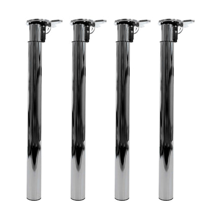 Set van 4 tafelpoten MCW-H35 voor bureau Tafelpoot inklapbaar draaimechanisme in hoogte verstelbaar 70-110cm ~ RVS look