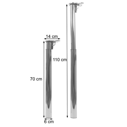 Set van 4 tafelpoten MCW-H35 voor bureau Tafelpoot inklapbaar draaimechanisme in hoogte verstelbaar 70-110cm ~ wit