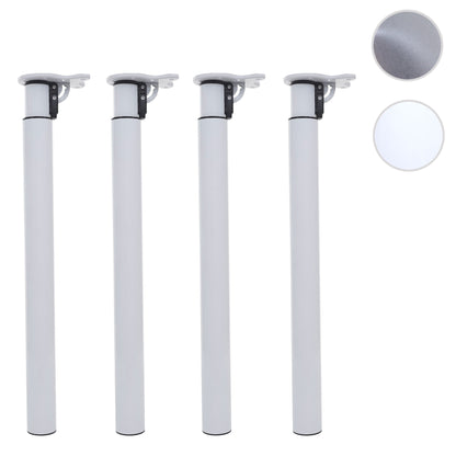 Set van 4 tafelpoten MCW-H35 voor bureau Tafelpoot inklapbaar draaimechanisme in hoogte verstelbaar 70-110cm ~ wit