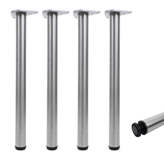 Set van 4 tafelpoten MCW-H36, voor bureau eettafel basis tafelframe, 73cm roestvrij staal look