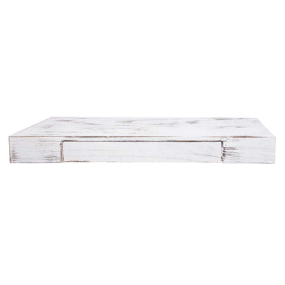 Wandplank MCW-H37, wandplank Hangende plank, lade massief hout 8x80x25cm ~ wit, shabby