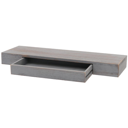 Wandplank MCW-H37, wandplank Hangende plank, lade massief hout 8x80x25cm ~ grijs, shabby