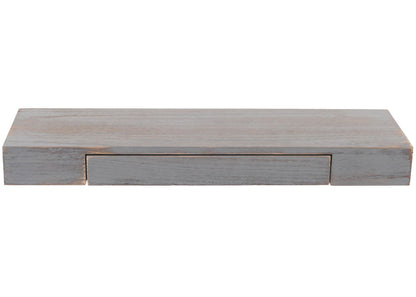 Wandplank MCW-H37, wandplank Hangende plank, lade massief hout 8x80x25cm ~ grijs, shabby