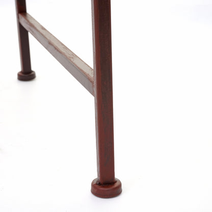 Tuinbank MCW-H78, parkbank, 2-zits metaal met ornamenten roest-look bruin 150cm ~ 2x zitkussen groen