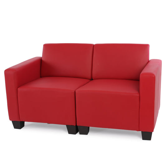 Modulaire 2-zits bank Lyon, kunstleer ~ rood