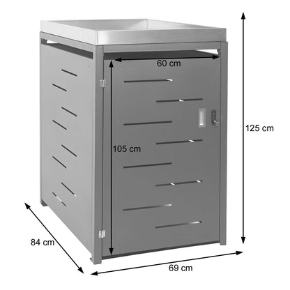 1 Bak deksel MCW-H40, bak, plantenbak roestvrij staal-metaal combinatie 35kg 125x69x84cm uitbreidbaar