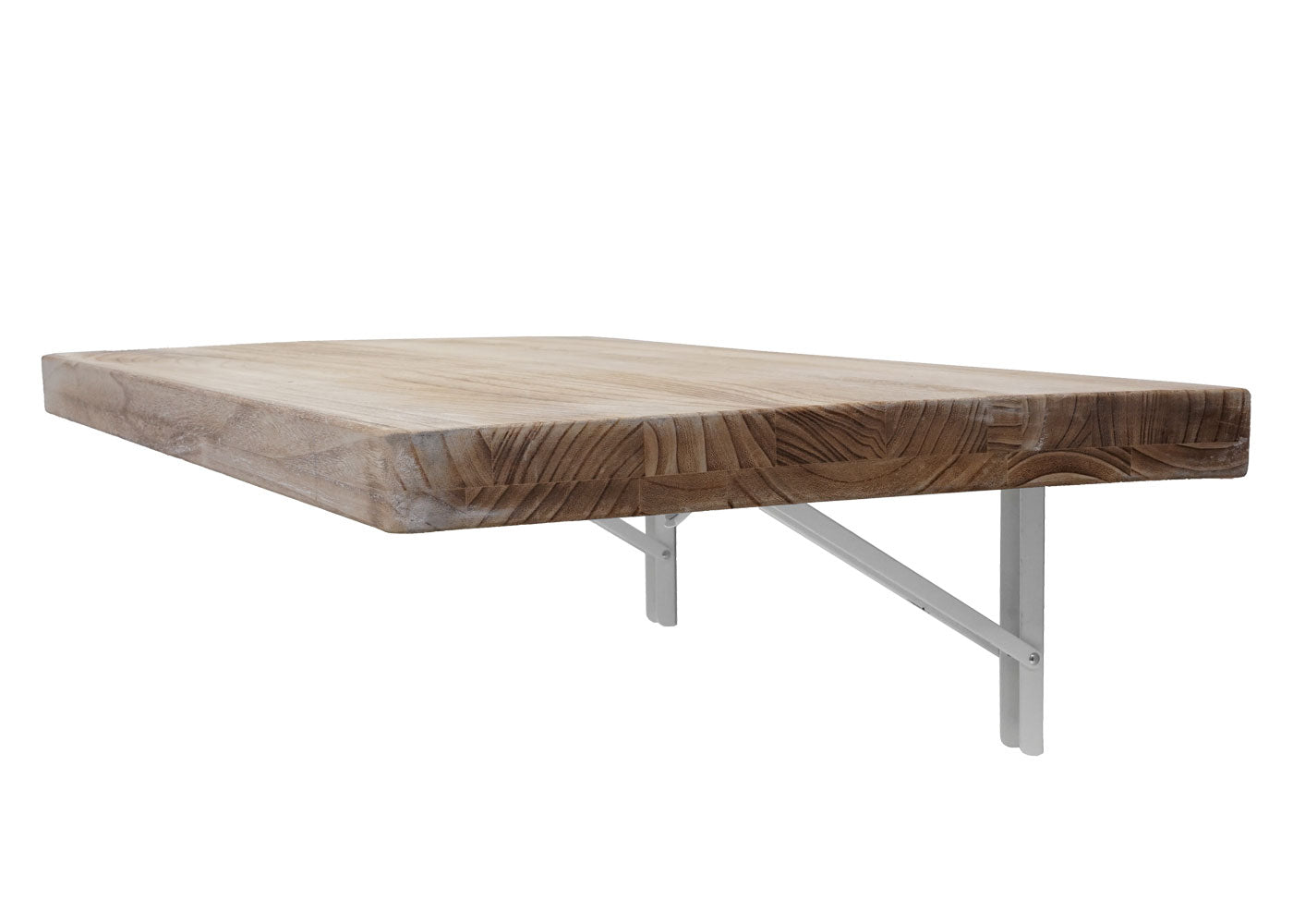 Wandtafel MCW-H48, wandklaptafel wandplank tafel, inklapbaar massief hout ~ 100x50cm natuurlijke kleur