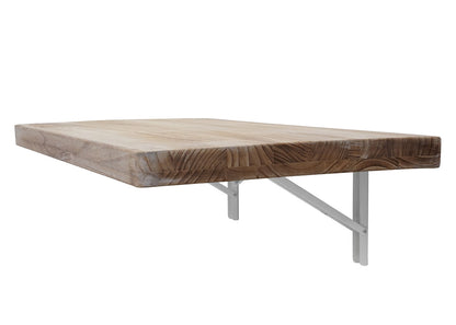 Wandtafel MCW-H48, wandklaptafel wandplank tafel, inklapbaar massief hout ~ 100x50cm natuurlijke kleur