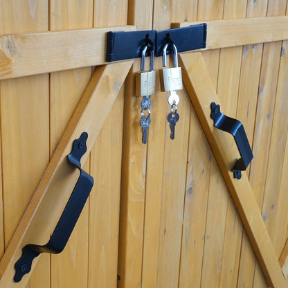 2-fietsengarage MCW-H60, fietsbox gereedschapsberging, MVG afsluitbaar 151x200x200cm ~ bruin