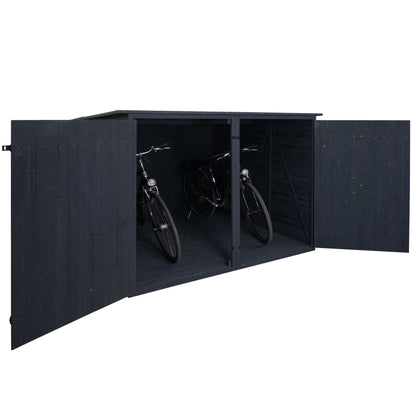 2-fietsengarage MCW-H60, fietsbox gereedschapshok, MVG afsluitbaar 151x200x200cm ~ antraciet
