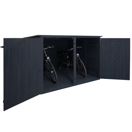 2-fietsengarage MCW-H60, fietsbox gereedschapshok, MVG afsluitbaar 151x200x200cm ~ antraciet