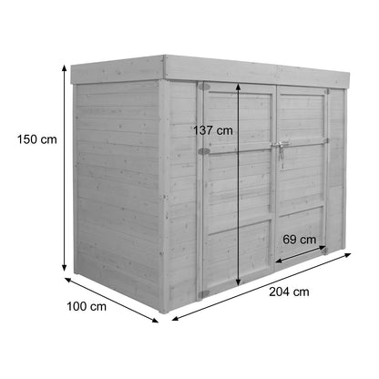 2-fietsengarage MCW-H63, fietsbox gereedschapshok, afsluitbaar 150x204x100cm ~ bruin