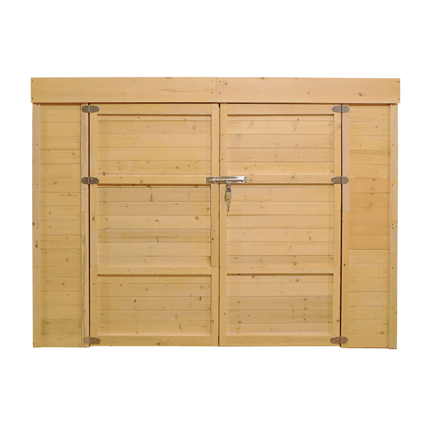 2-fietsengarage MCW-H63, fietsbox gereedschapshok, afsluitbaar 150x204x100cm ~ bruin