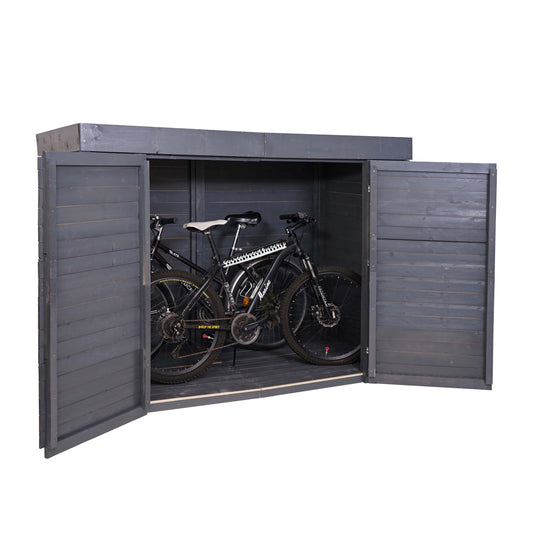 2-fietsengarage MCW-H63, fietsbox gereedschapshok, afsluitbaar 150x204x100cm ~ antraciet