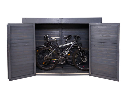 2-fietsengarage MCW-H63, fietsbox gereedschapshok, afsluitbaar 150x204x100cm ~ antraciet