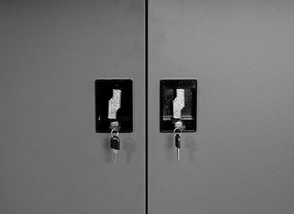 2-zits fietsgarage MCW-H66, fietsbox gereedschapshok fietsoverkapping, uitschuifbaar afsluitbaar metaal ~ antraciet