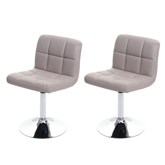 Set van 2 eetkamerstoelen Bureaustoel Stoel Kavala kunstleer chroom ~ taupe-grijs