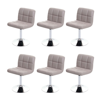 Set van 6 eetkamerstoelen Bureaustoel Stoel Kavala kunstleer chroom ~ taupe-grijs