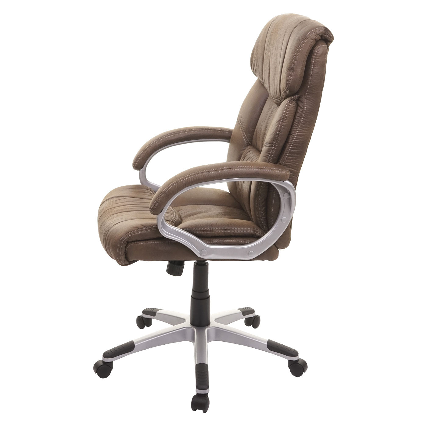 Bureaustoel MCW-A71, directiedraaistoel bureaustoel, stof/textiel, MVG ~ suède look bruin