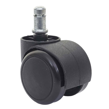 Set van 5 harde vloeren wielen MCW-H86, bureaustoel wielen, 150kg draagvermogen Ø 11mm ~ zwart