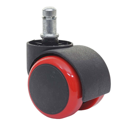 Set van 5 harde vloeren wielen MCW-H86, bureaustoel wielen, 150kg draagvermogen Ø 11mm ~ rood