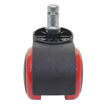 Set van 5 harde vloeren wielen MCW-H86, bureaustoel wielen, 150kg draagvermogen Ø 11mm ~ rood