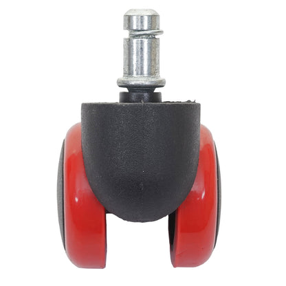 Set van 5 harde vloeren wielen MCW-H86, bureaustoel wielen, 150kg draagvermogen Ø 11mm ~ rood