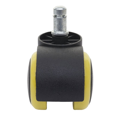 Set van 5 harde vloeren wielen MCW-H86, bureaustoel wielen, 150kg draagvermogen Ø 11mm ~ geel
